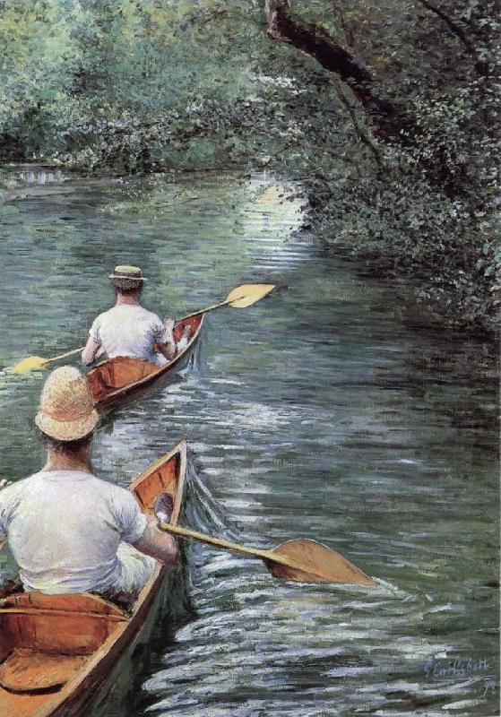 Canoeing on the Yerres, Gustave Caillebotte